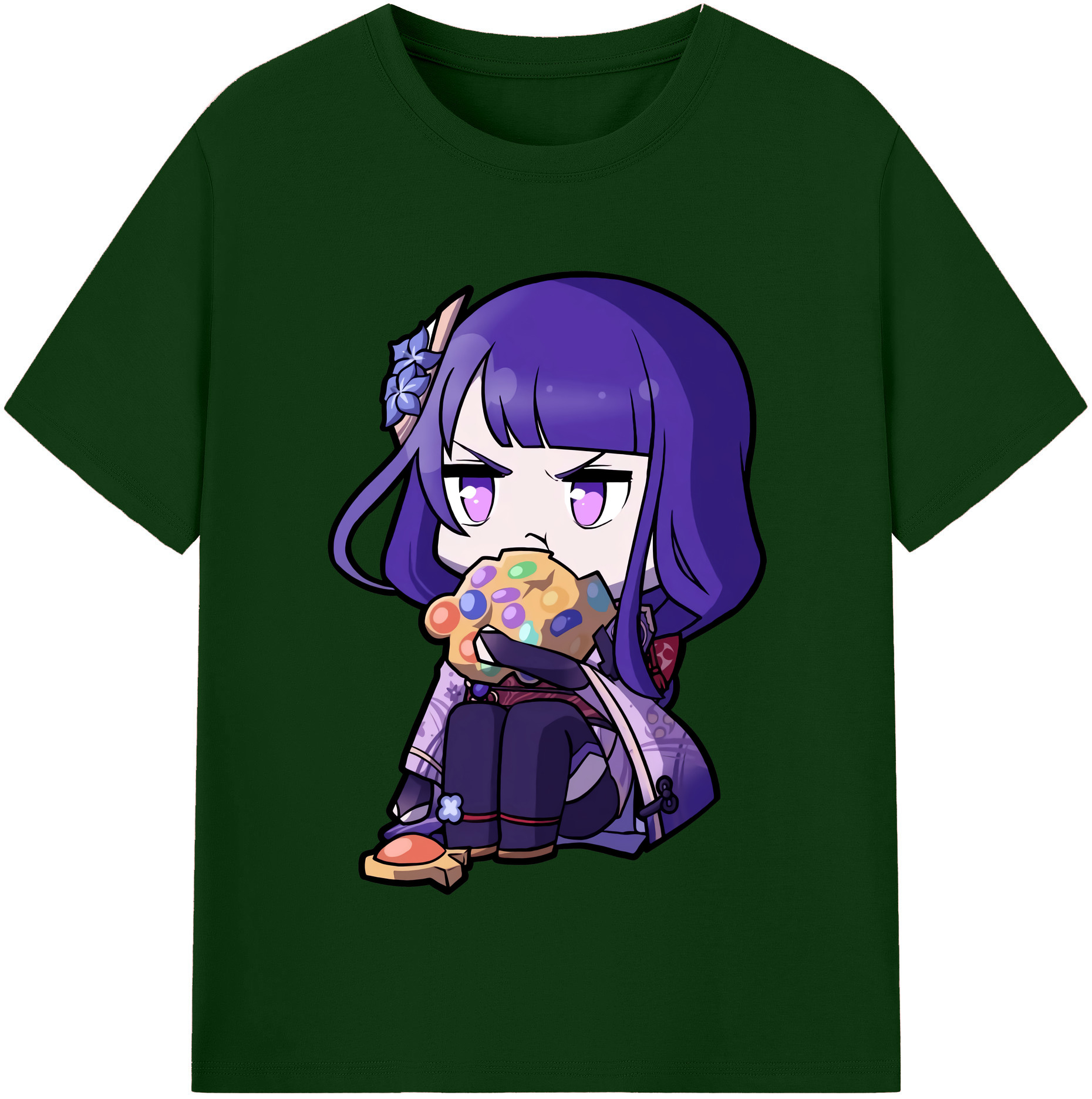 げんし神 雷電将軍 らいでんしょうぐん genshin Raiden Shogun 綿100％半袖Tシャツ（フロントプリント）